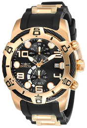 Invicta Bolt Czarny/Stal w kolorze różowego złota Ø50 mm 24219