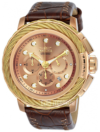 Invicta Bolt Różowe złoto/Skóra Ø52 mm 24443