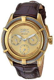 Invicta Bolt Żółte złoto/Skóra Ø38.5 mm 24458