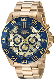 Invicta Pro Diver Niebieski/Stal w kolorze różowego złota Ø48 mm 24727