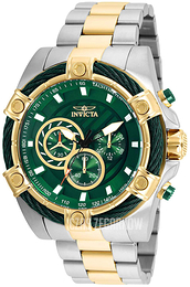 Invicta Bolt Zielony/Stal w odcieniu złota Ø52 mm 25519