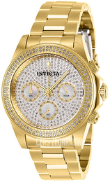 Invicta Speedway Zestaw diamentów/Stal w odcieniu złota Ø39.5 mm 27961