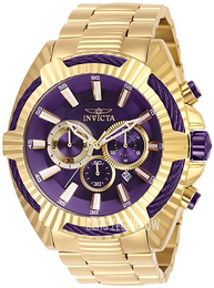 Invicta Bolt Purpurowy/Stal w odcieniu złota Ø50 mm 28042