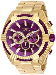 Invicta Bolt Purpurowy/Stal w odcieniu złota Ø50 mm 28044