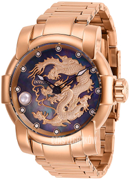 Invicta Speedway Czarny/Stal w kolorze różowego złota Ø47 mm 28706