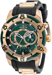 Invicta Bolt Zielony/Stal w kolorze różowego złota Ø50 mm 29069