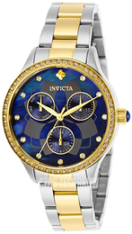 Invicta Wildflower Niebieski/Stal w odcieniu złota Ø35 mm 29101