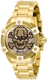 Invicta Zestaw kryształów/Stal w odcieniu złota Ø38 mm 29313