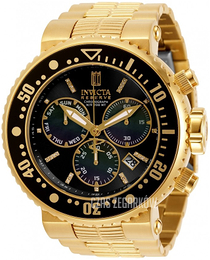 Invicta Czarny/Stal w odcieniu złota Ø52 mm 30214