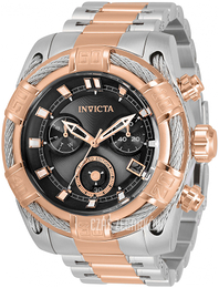 Invicta Czarny/Stal w kolorze różowego złota Ø51 mm 30824