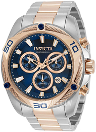 Invicta Bolt Niebieski/Stal w kolorze różowego złota Ø50 mm 31323