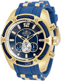 Invicta Bolt Niebieski/Stal w odcieniu złota Ø52 mm 31460