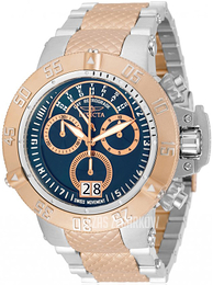 Invicta Niebieski/Stal w kolorze różowego złota Ø50 mm 31884