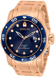 Invicta Pro Diver Niebieski/Stal w kolorze różowego złota Ø48 mm 33343