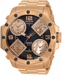Invicta Shaq Czarny/Stal w kolorze różowego złota Ø58 mm 33868