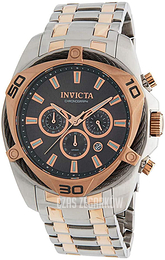 Invicta Bolt Czarny/Stal w kolorze różowego złota Ø50 mm 34135