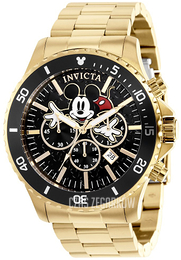 Invicta Disney Czarny/Stal w odcieniu złota Ø48 mm 39048