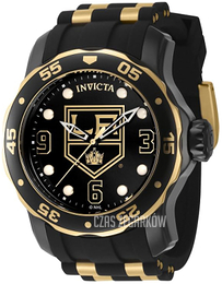 Invicta Nhl Czarny/Stal w odcieniu złota Ø48 mm 42309