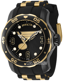 Invicta Nhl Czarny/Stal w odcieniu złota Ø48 mm 42313