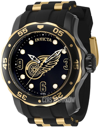 Invicta Nhl Czarny/Stal w odcieniu złota Ø48 mm 42314