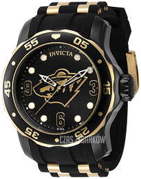 Invicta Nhl Czarny/Stal w odcieniu złota Ø48 mm 42317