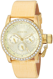 Invicta Corduba Żółte złoto/Skóra Ø38 mm 90222