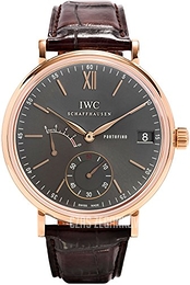 IWC Portofino Hand-Wound 8 Days Szary/Skóra Ø45 mm IW510104