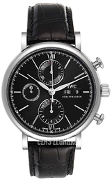 IWC Portofino Chronograph Czarny/Skóra Ø42 mm IW391008