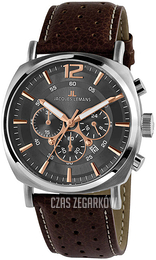 Jacques Lemans Lugano Szary/Skóra Ø46 mm 1-1645.1H