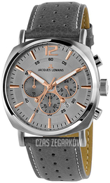 Jacques Lemans Lugano Szary/Skóra 1-1645.1L