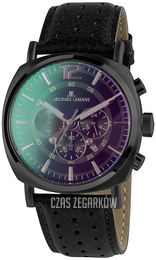 Jacques Lemans Lugano Czarny/Skóra 1-1645.1N