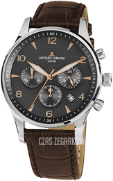 Jacques Lemans London Czarny/Skóra Ø40 mm 1-1654.2ZK