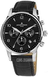 Jacques Lemans Czarny/Skóra Ø40 mm 1-1654ZA