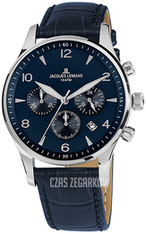 Jacques Lemans London Niebieski/Skóra Ø40 mm 1-1654ZC
