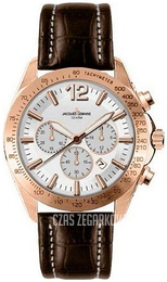 Jacques Lemans Biały/Skóra Ø44 mm 1-1751D