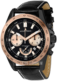 Jacques Lemans Liverpool Czarny/Skóra Ø48 mm 1-1756F
