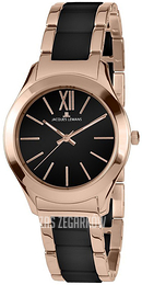 Jacques Lemans Czarny/Stal w kolorze różowego złota Ø37 mm 1-1796G