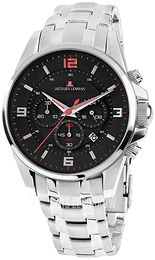 Jacques Lemans Liverpool Czarny/Stal Ø44 mm 1-1799L