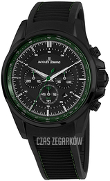 Jacques Lemans Liverpool Czarny/Guma Ø44 mm 1-1799ZA