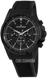 Jacques Lemans Liverpool Czarny/Guma Ø44 mm 1-1799ZB