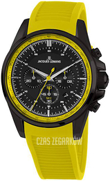 Jacques Lemans Liverpool Czarny/Guma Ø44 mm 1-1799ZE