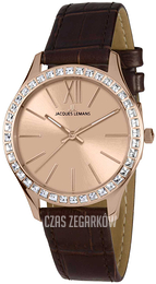 Jacques Lemans Rome Różowe złoto/Skóra Ø37 mm 1-1841D
