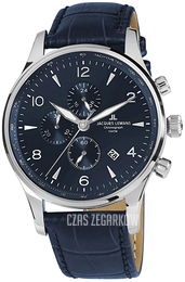 Jacques Lemans London Niebieski/Skóra Ø44 mm 1-1844ZC