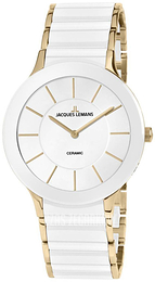 Jacques Lemans Dublin Biały/Stal w odcieniu złota Ø32 mm 1-1856C