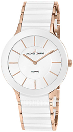 Jacques Lemans Dublin Biały/Stal w kolorze różowego złota Ø32 mm 1-1856D