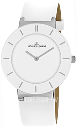 Jacques Lemans Monaco Biały/Skóra Ø38 mm 1-1867B