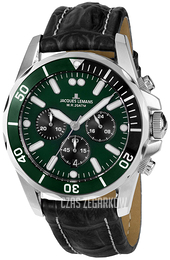 Jacques Lemans Liverpool Zielony/Skóra Ø43 mm 1-1907ZC