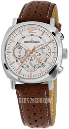 Jacques Lemans Lugano Srebrny/Skóra Ø40 mm 1-1931B
