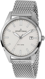 Jacques Lemans Vienna Biały/Stal Ø40 mm 1-2002L