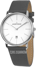 Jacques Lemans Serie 200 Srebrny/Skóra Ø40 mm 1-2003B